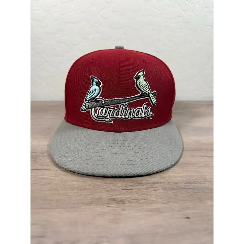 St Louis Cardinals Brick House Maroon New Era Fitted Men's Cap Size 7 3/8- EUC